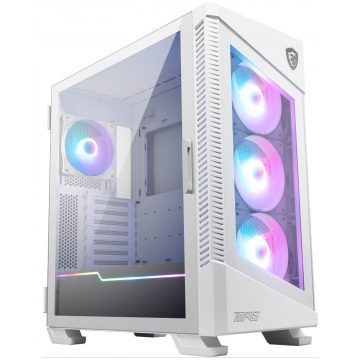   MSI ohišje MPG VELOX 100R WHITE/ brez napajalnika/ levo kaljeno steklo/ 4x ARGB 120 mm ventilator/ 1x USB3.1 Type-C/ 2x USB3.0/ belo