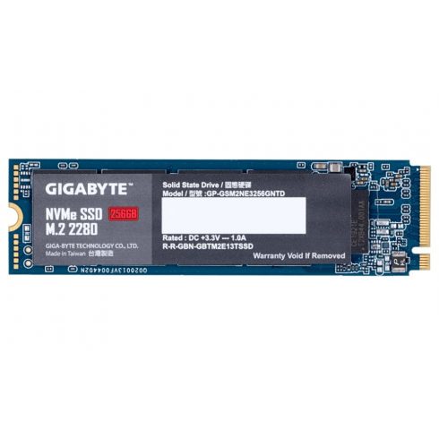 GIGABYTE NVMe SSD 256 GB / Notranji / M.2 PCIe Gen 3 x 4 NVMe 1.3 / 2280 / 3D TLC