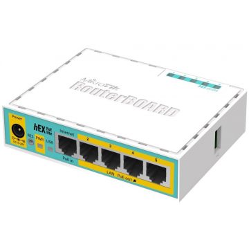   MikroTik RouterBOARD RB750UPr2 hEX PoE lite 64 MB RAM, 650 MHz, 5x LAN, 1x USB, PoE vklj. L4