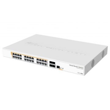   MikroTik Cloud Router Switch CRS328-24P-4S+RM, 24x GbE PoE/PoE+, 4x SFP+, RouterOS/SwOS, L5, PSU, 1U (PoE proračun 450W)