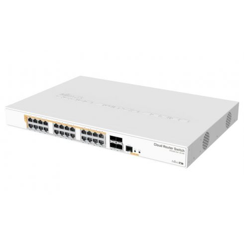 MikroTik Cloud Router Switch CRS328-24P-4S+RM, 24x GbE PoE/PoE+, 4x SFP+, RouterOS/SwOS, L5, PSU, 1U (PoE proračun 450W)