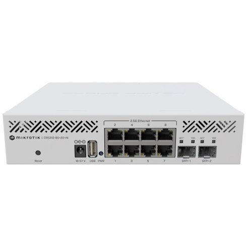 MikroTik Cloud Router Switch CRS310-8G+2S+IN, 256MB RAM, 8x2,5 Gbit LAN, 2xSFP+, USB 3.0, vklj. L5