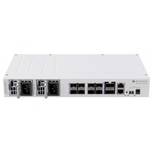 Mikrotik Cloud Switch CRS510-8XS-2XQ-IN, 650 MHz CPU, 128 MB RAM, 1x LAN, 2x QSFP28, 8x SFP28, 2x PSU, L5