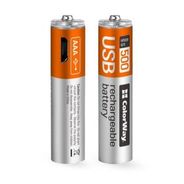   Colorway polnilna baterija AAA 400mAh/ micro USB/ 1,5V/ 2 kom v paketu