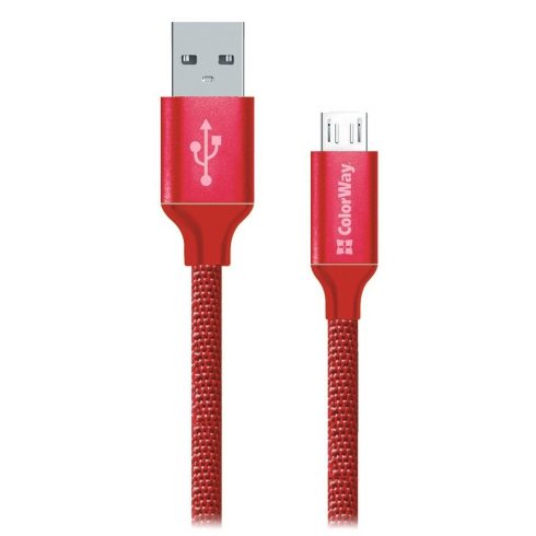 Podatkovni kabel Colorway USB / Micro USB/ 1m/ 2,1 A/ Rdeč