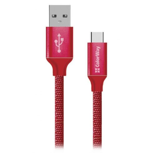 Podatkovni kabel Colorway USB/ USB-C / 2,4 A/ 2 m/ rdeč