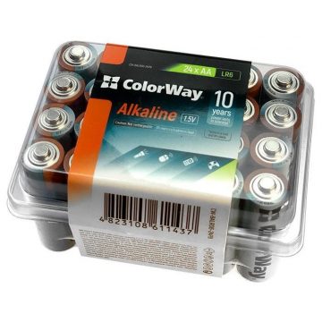   Alkalna baterija Colorway AA/ 1,5V/ 24 kos v paketu/ Plastična škatla