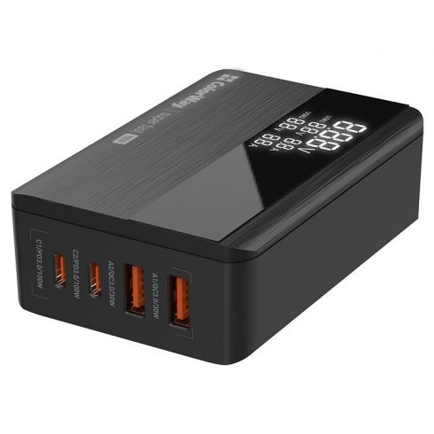 USB polnilec COLORWAY/ 2x USB-A/ 2x USB-C/ 100W/ Črna