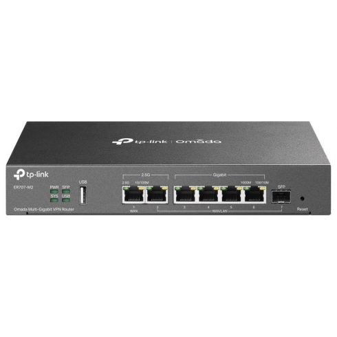 TP-Link ER707-M2 VPN usmerjevalnik 4x GWAN/Lan, 2x 2,5GWan/Lan, 1x SFP GWAN/LAN, 1x USB, Omada SDN