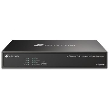   TP-Link VIGI NVR1004H-4P mrežni video snemalnik 4 kanali, 4x Lan s PoE, 2x USB