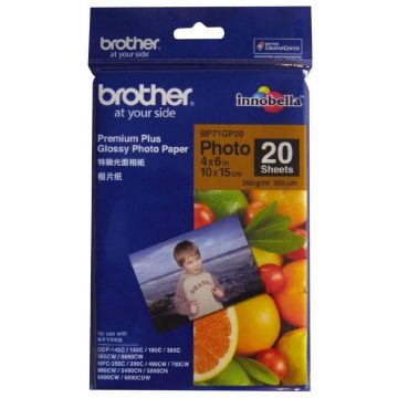   Foto papir BROTHER BP71GP20/ 10x15cm/ Premium Glossy/ 260g/ 20 listov