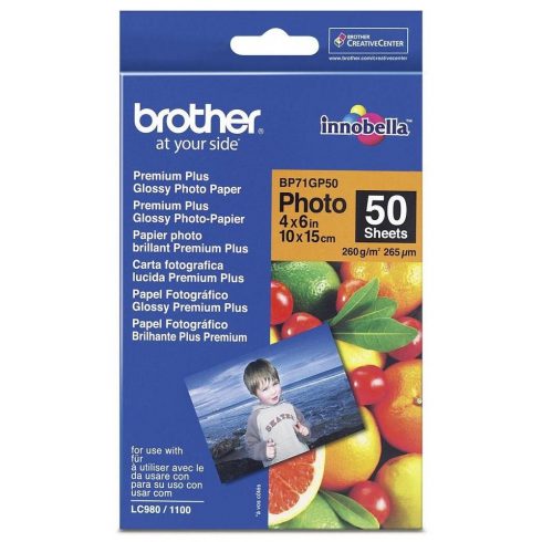 Foto papir BROTHER BP71GP50/ 10x15cm/ Premium Glossy/ 260g/ 50 listov