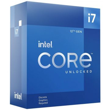   INTEL Core i7-12700KF / Alder Lake / LGA1700 / max 5.0GHz / 12C/20T / 25MB / 125W TDP / BOX brez hladilnika.