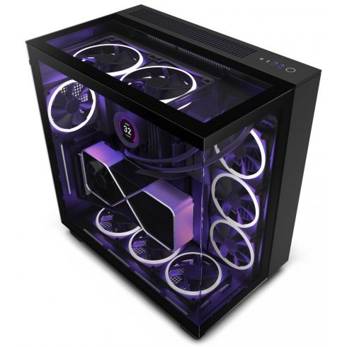 NZXT ohišje H9 Elite dvokomorni ATX / 3xRGB 120 mm / 1x 120mm ventilator / steklo / RGB&ventilator / črn