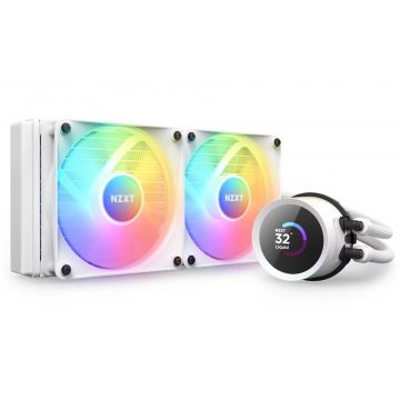   NZXT vodni hladilnik Kraken 240 RGB / 2x120mm ventilator / 4-pin PWM / LCD disp. / 6 let / bela