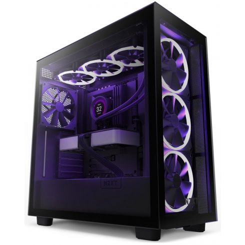 NZXT ohišje H7 Elite Edition / ATX / 4x 140mm (3x RGB) ventilator / USB-C / 2x USB/ steklo stranske plošče / steklo plošča / črna