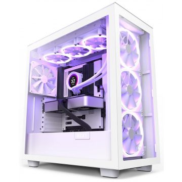   NZXT ohišje H7 Elite Edition / ATX / 4x 140mm (3x RGB) ventilator / USB-C / 2x USB/ steklo stranske plošče / steklo plošča / bela