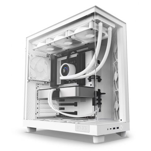 NZXT ohišje H6 Flow dvokomorno / MidT / 3x120mm ventilator / 2xUSB 3.2 / USB-C / steklo stransko in spredaj / belo