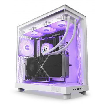   NZXT ohišje H6 Flow RGB dvokomorno / MidT / 3x120mm RGB ventilator / 2xUSB 3.2 / USB-C / steklo / belo