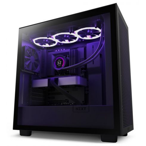 NZXT ohišje H7 Flow edition / ATX / 2x 120 mm ventilator / USB-C / 2x USB / steklena stran / mrežasta plošča / črna