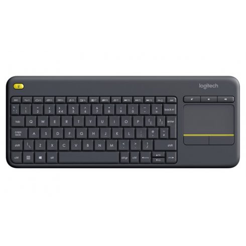 Logitech tipkovnica K400 Plus/ Brezžična/ 2,4 GHz/ Sledilna ploščica/ USB sprejemnik/ CZ/ Črna