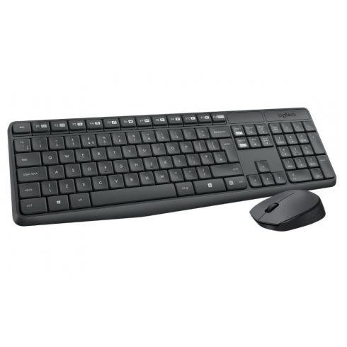 Logitech set MK235/ Brezžična tipkovnica + miška/ 2.4GHz/ USB sprejemnik/ CZ/ siva