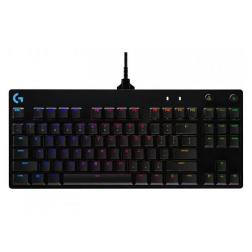 Logitech igralna tipkovnica G PRO RGB/ mehanska/ GX Blue/ USB/ US layout/ črna