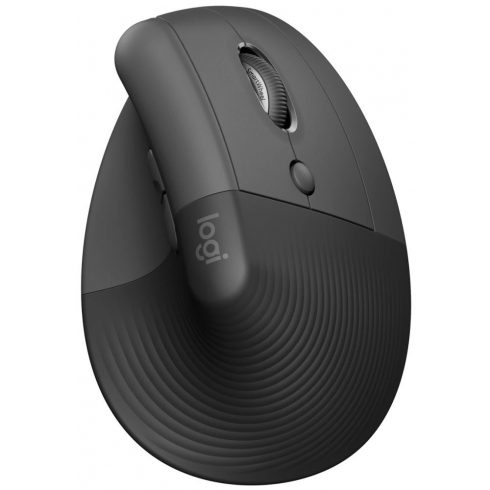 Logitech Lift Vertical Ergonomic Mouse - Graphite Vertikalna miška, optična, 6 gumbov, brezžična, Bluetooth