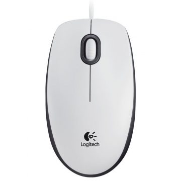 Miška Logitech M100/ optična/ USB/ 2 gumba/ bela/ 1000dpi