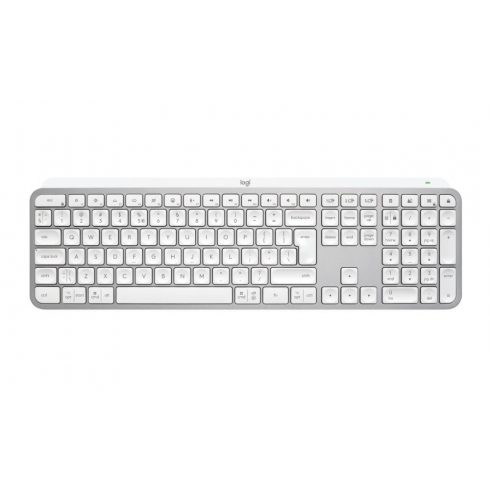 Logitech tipkovnica MX Keys S/ brezžična/ Bluetooth/ USB-C/ US layout/ belo-siva