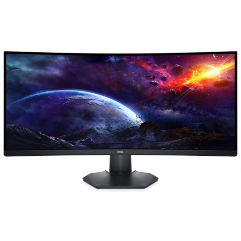 DELL S3422DWG/ 34" ívelt/ 21:9/ 3440 x 1440/ WQHD/ 3000:1/ 1ms/ VA/ DP/ 2xHDMI/ 4xUSB/ 3Y Basic a helyszínen