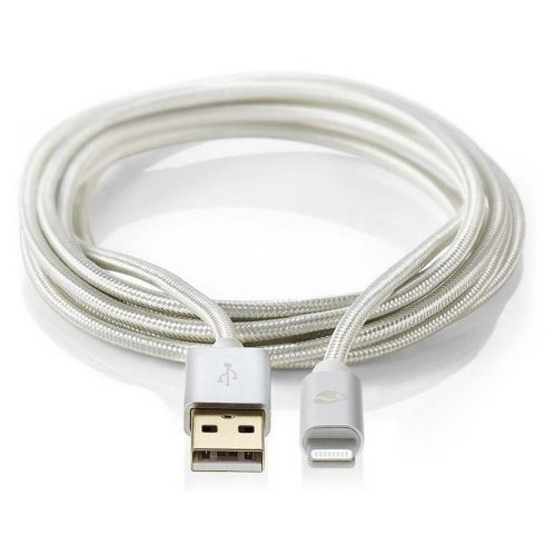 NEDIS PROFIGOLD Lightning/USB 2.0 kabel/ Apple Lightning 8-pin - USB-A vtič/ najlon/ srebrn/ BOX/ 3m