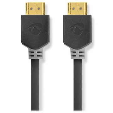   NEDIS High Speed HDMI 2.0 kabel z Ethernetom/ 4K@60Hz/ pozlačeni priključki HDMI-HDMI/ antracit/ škatla/ 10m