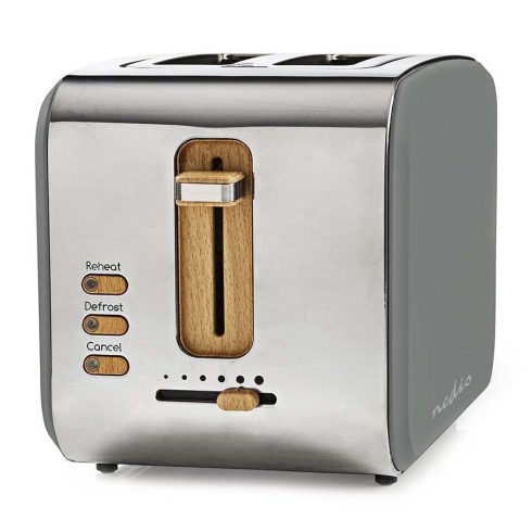 NEDIS toaster/ 2 široki luknji/ Soft-Touch/ 900 W/ siv