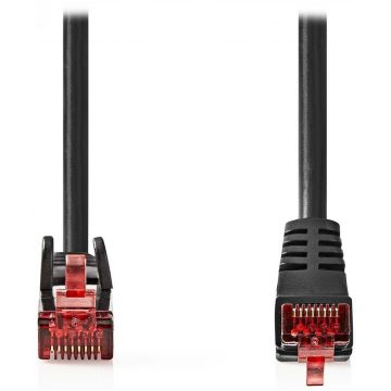   Omrežni kabel NEDIS CAT6/ RJ45 vtič - RJ45 vtič/ enostransko poševno/ črn/ 2 m