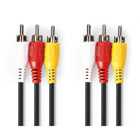 NEDIS AV kabel/ konektorji 3x RCA vtič - 3x RCA vtič/ črn/ 1,5m