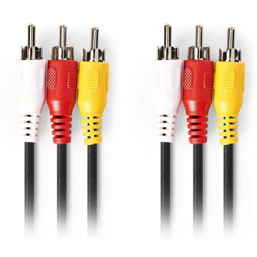   NEDIS komponentni video kabel/ 3x CINCH vtič - 3x CINCH vtič/ črn/ 2m