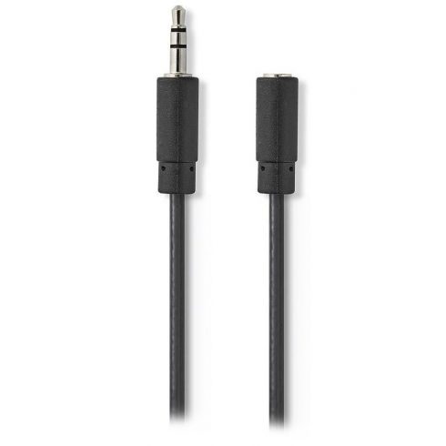 NEDIS podaljšek stereo avdio kabel z jack/vtičem 3,5 mm - vtičnica 3,5 mm/ črn/ 3m