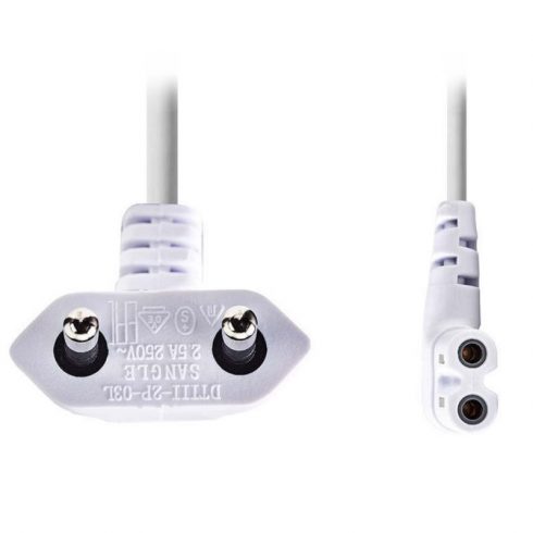 NEDIS napajalni kabel EURO/ vtič (koten) - konektor IEC-320-C7 (koten, levi)/ bel/ 3m