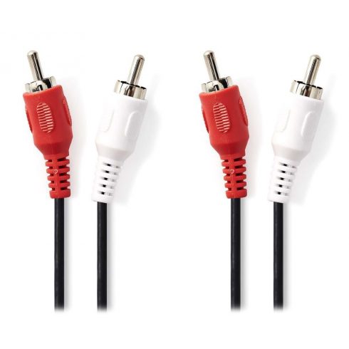 NEDIS stereo avdio kabel RCA/ 2x RCA vtič - 2x RCA vtič/ črn/ bulk/ 1,5 m