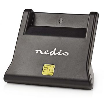   Čitalec kartic NEDIS CRDRU2SM3BK/ Smart Card ID-1/ eCitizen/ standardni biometrični čipi/ USB 2.0/ črn