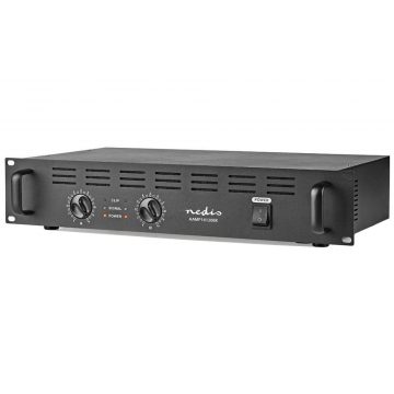   NEDIS PA ojačevalec/ RMS 2x 100 W @ 8 Ohm/ 2x 150 W @ 4 Ohm/ 2 kanala/ 2U/ montaža v 19" rack/ kovina/ črna