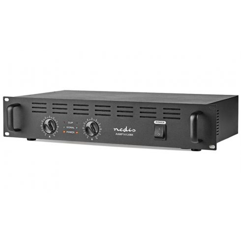 NEDIS PA ojačevalec/ RMS 2x 100 W @ 8 Ohm/ 2x 150 W @ 4 Ohm/ 2 kanala/ 2U/ montaža v 19" rack/ kovina/ črna