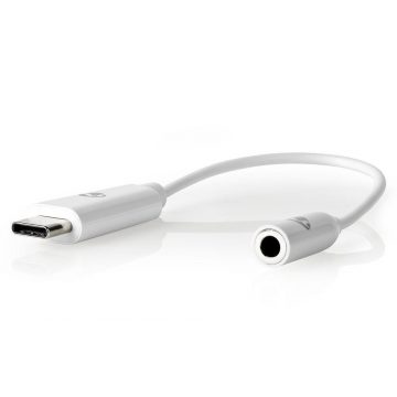   NEDIS USB-C adapter/ USB-C vtič - 3,5 mm jack vtičnica/ bela/ škatla/ 15 cm