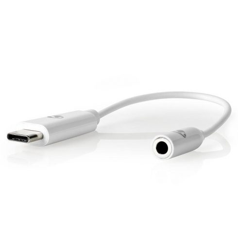 NEDIS USB-C adapter/ USB-C vtič - 3,5 mm jack vtičnica/ bela/ škatla/ 15 cm