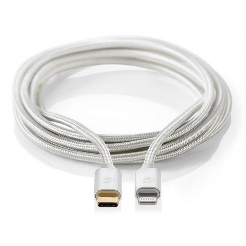 NEDIS PROFIGOLD Lightning/USB 2.0 kabel/ Apple Lightning 8-pin - USB-C vtič/ najlon/ srebrn/ BOX/ 1m