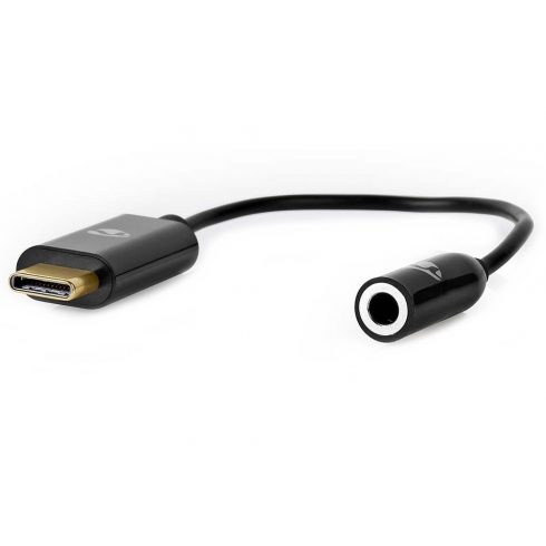 NEDIS USB-C adapter/ USB-C vtič – 3,5 mm jack vtičnica + USB-C vtičnica/ črna/ škatla/ 15 cm