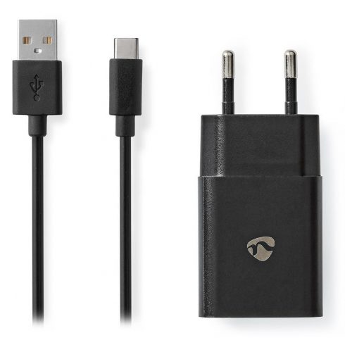 Omrežni polnilec NEDIS/ USB-C/ 2,4 A/ 5,0 VDC/ črn/ kabel 1m