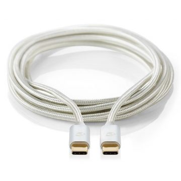   NEDIS PROFIGOLD USB 2.0 kabel/ USB-C vtič - USB-C vtič/ najlon/ srebrn/ BOX/ 2m