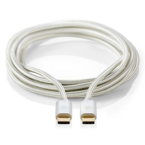 NEDIS PROFIGOLD USB 2.0 kabel/ USB-C vtič - USB-C vtič/ najlon/ srebrn/ BOX/ 2m